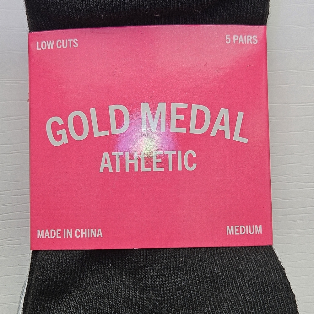 NEW!!! Gold Medal Athletic Black Socks - 5‎ Pairs Low Cut - Picture 2 of 5